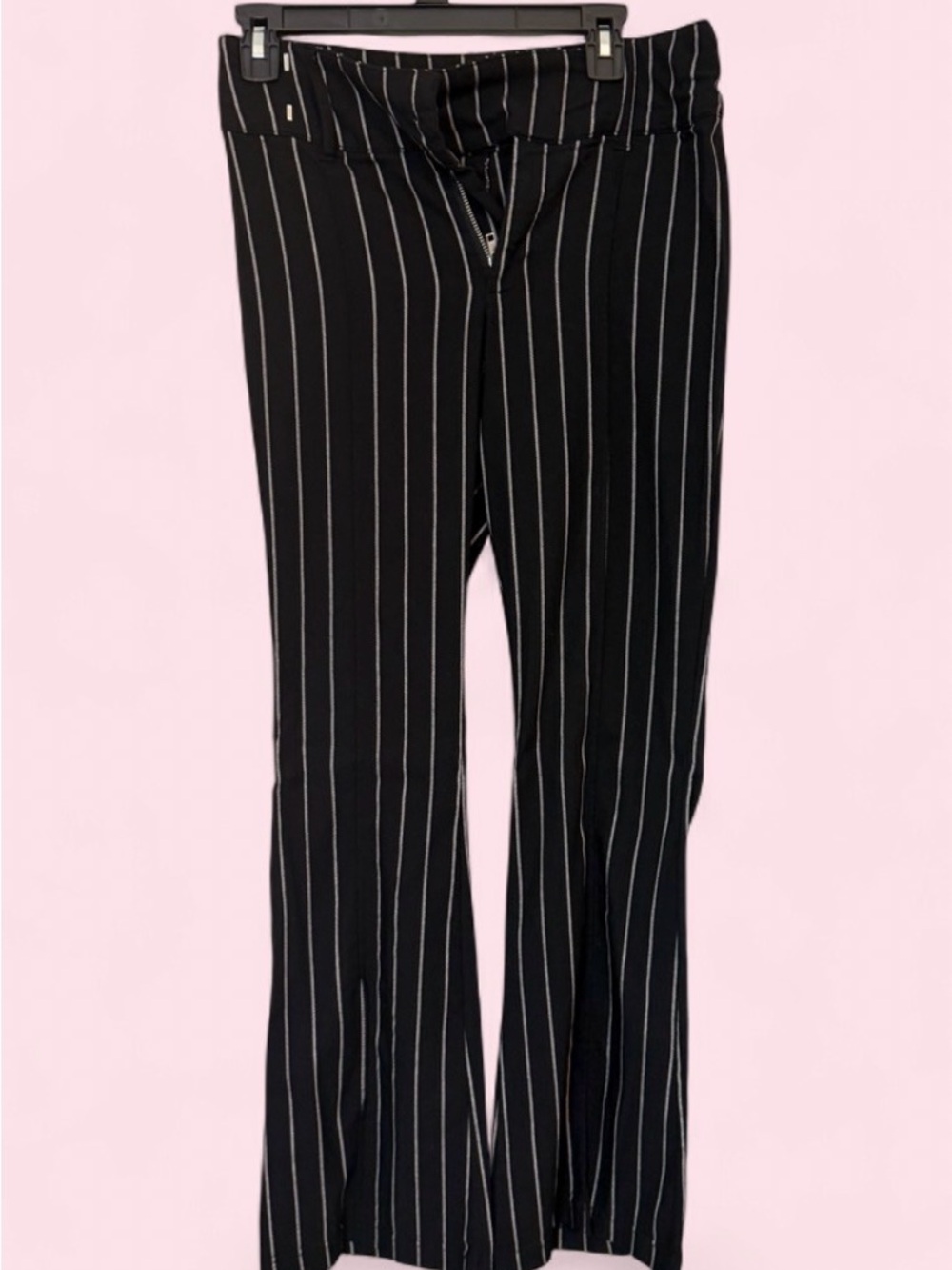 No Boundaries Black Pinstripe Boot Cut Pants